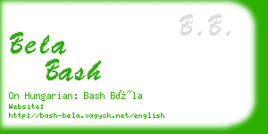 bela bash business card